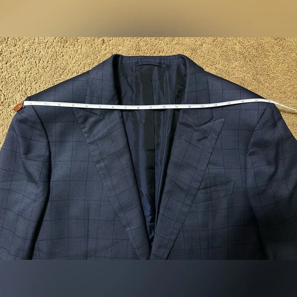 Brioni Blue Windowpane Jacket
